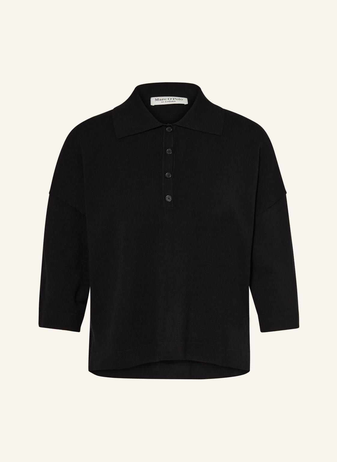 Marc O'polo Strick-Poloshirt schwarz von Marc O'Polo