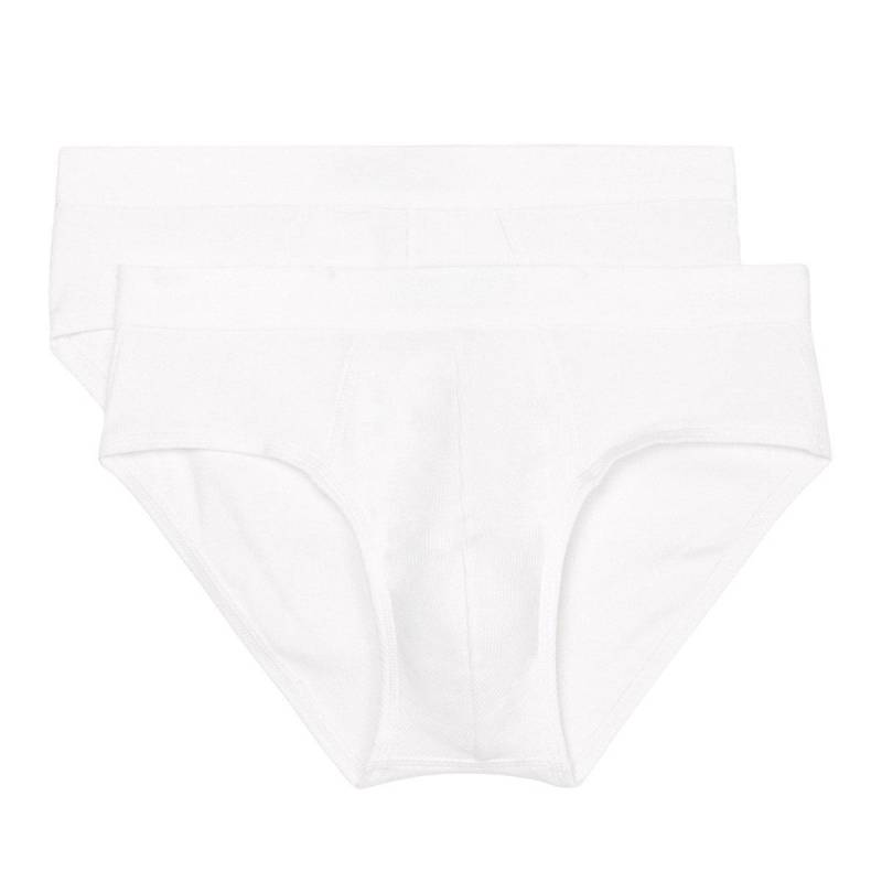 Marc O'Polo - 2er Pack Iconic Rib Organic Cotton Slip / Unterhose, für Herren, Weiss, Größe L von Marc O'Polo