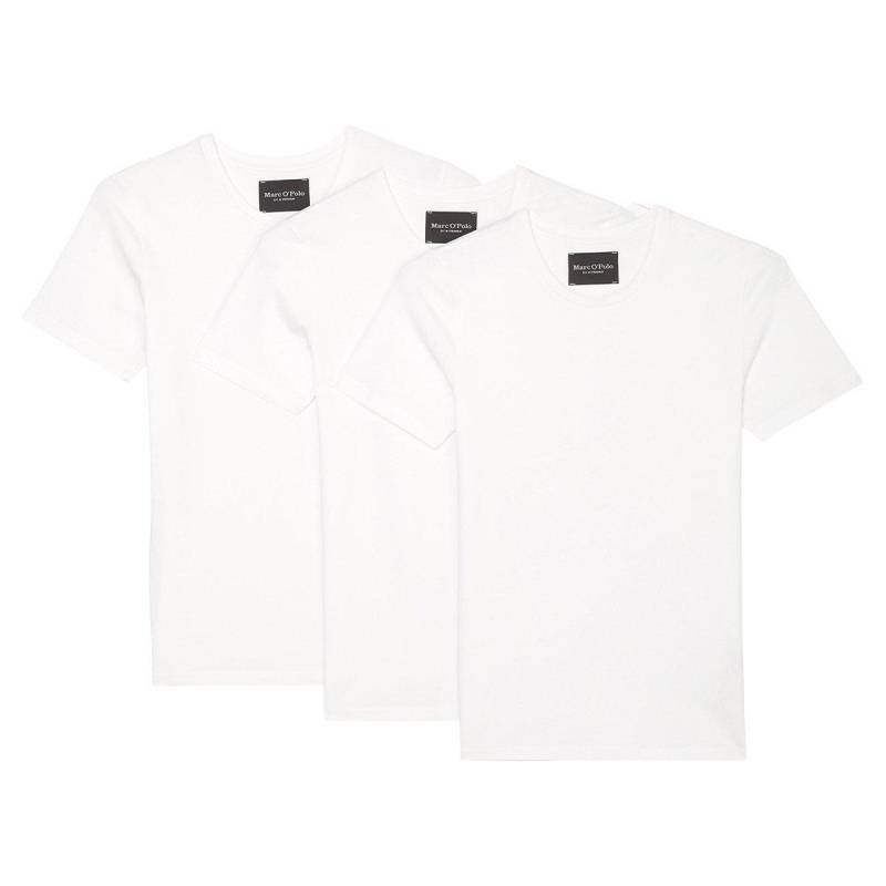 3er Pack Essentials Organic Cotton - Unterhemd Shirt Langarm Herren Weiss S von Marc O'Polo