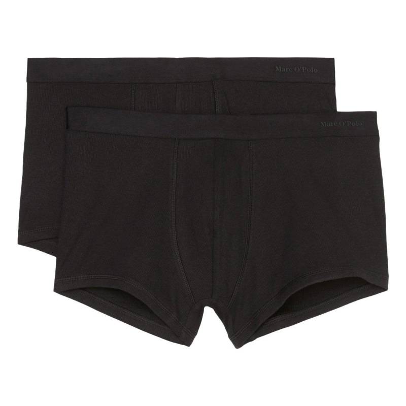 Marc O'Polo - 2er Pack Iconic Rib Organic Cotton Retro Short / Pant, für Herren, Schwarz, Größe S von Marc O'Polo