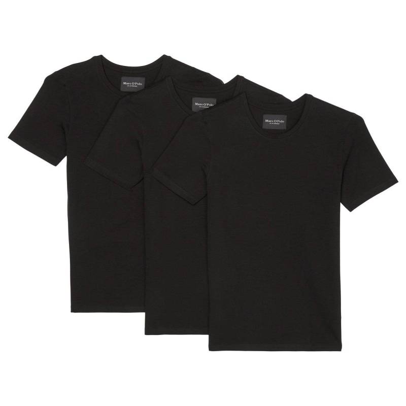 Marc O'Polo - 3er Pack Essentials Organic Cotton Unterhemd / Shirt Langarm, für Herren, Schwarz, Größe XL von Marc O'Polo