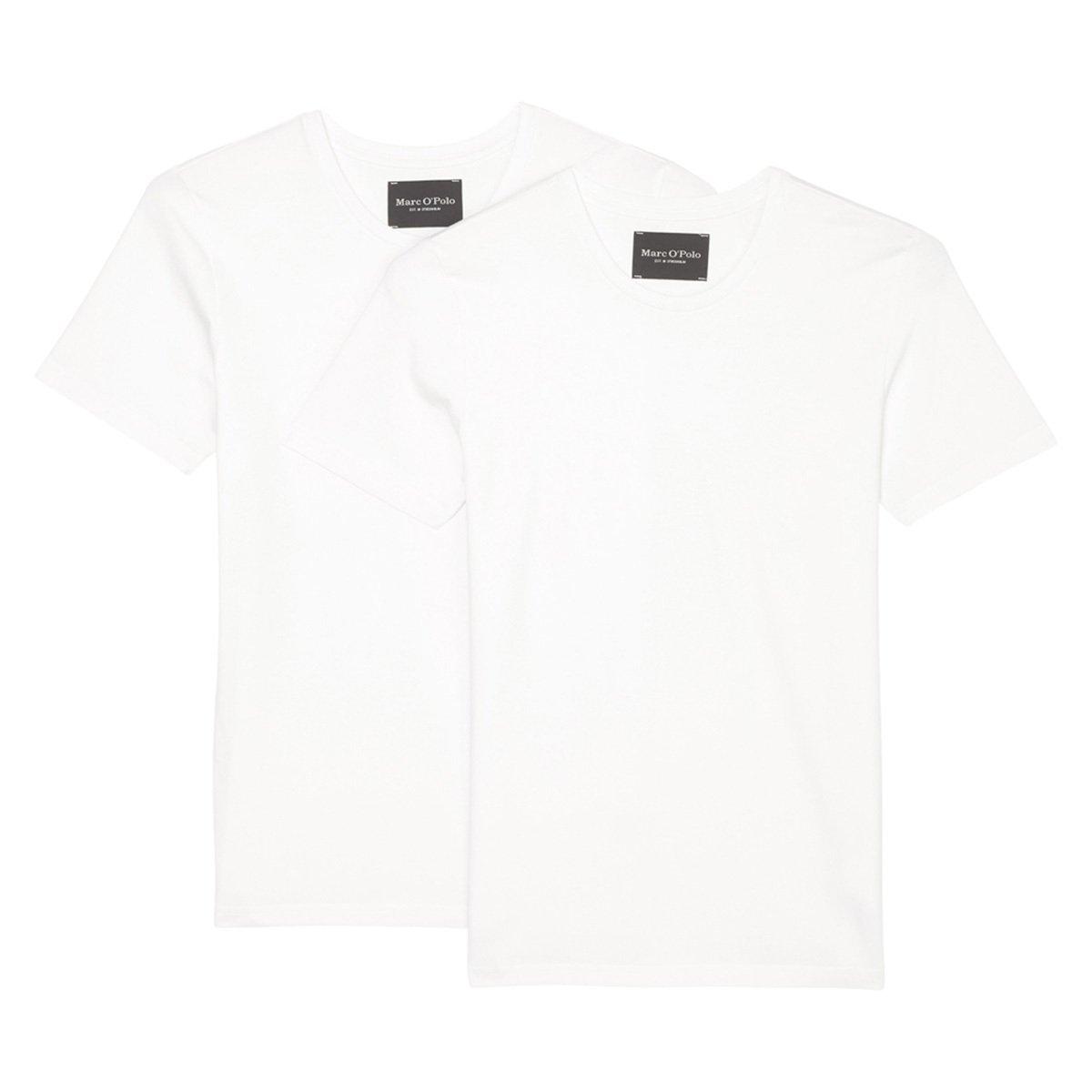 Marc O'Polo - 2er Pack Essentials Organic Cotton Unterhemd / Shirt Langarm, für Herren, Weiss, Größe S von Marc O'Polo