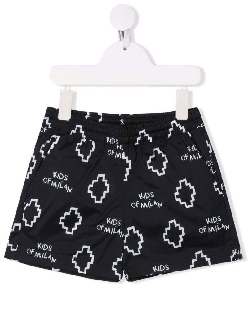 Marcelo Burlon County Of Milan Kids cross logo swimming shorts - Black von Marcelo Burlon County Of Milan Kids