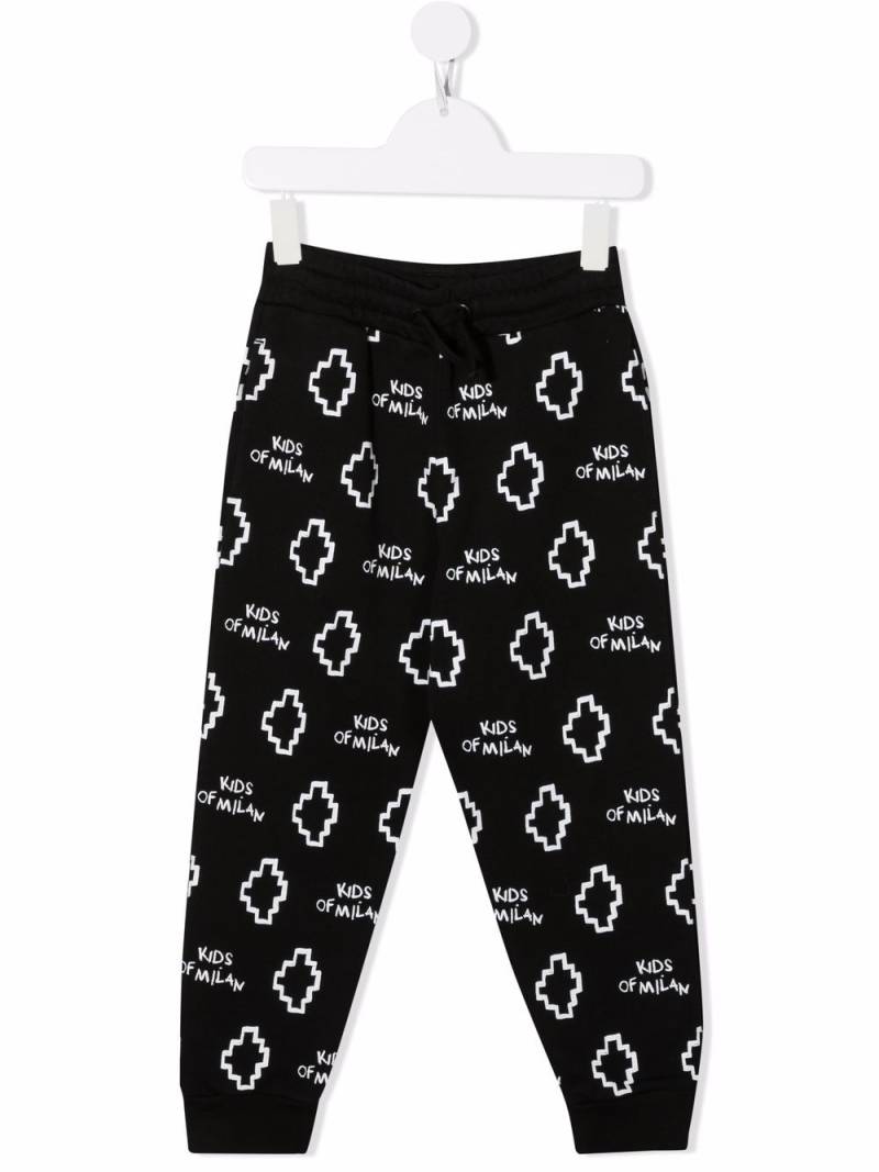 Marcelo Burlon County Of Milan Kids all-over logo-print track pants - Black von Marcelo Burlon County Of Milan Kids