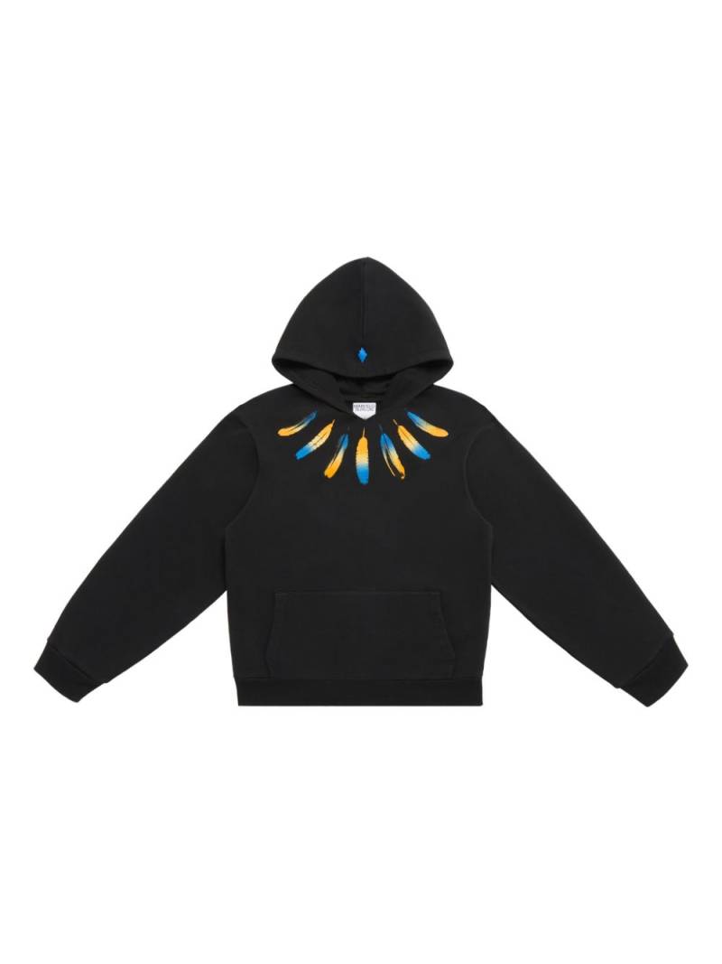 Marcelo Burlon County Of Milan Kids Collar Feathers cotton hoodie - Black von Marcelo Burlon County Of Milan Kids