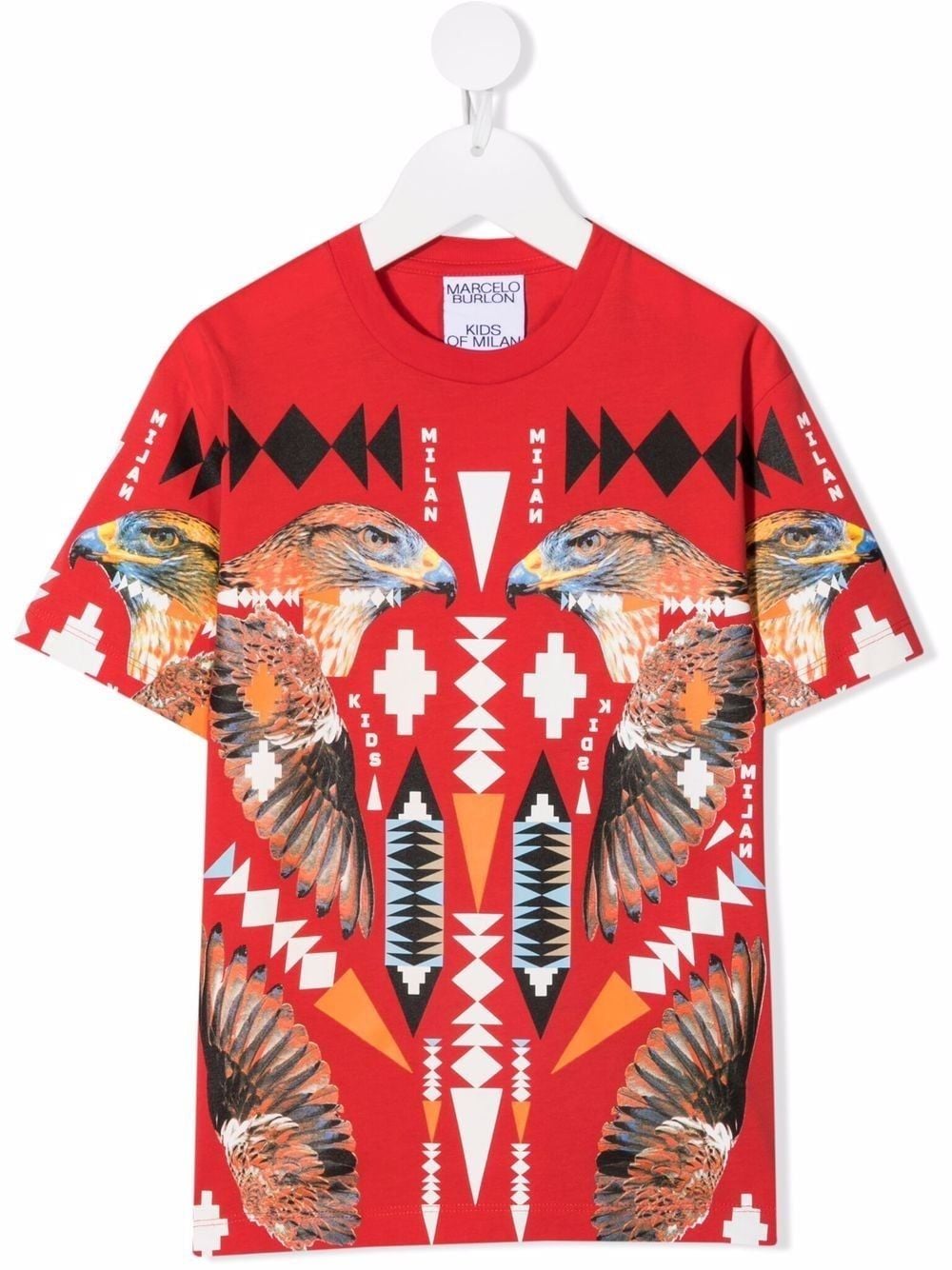 Marcelo Burlon County Of Milan Kids Cross Falco cotton T-shirt - Red von Marcelo Burlon County Of Milan Kids