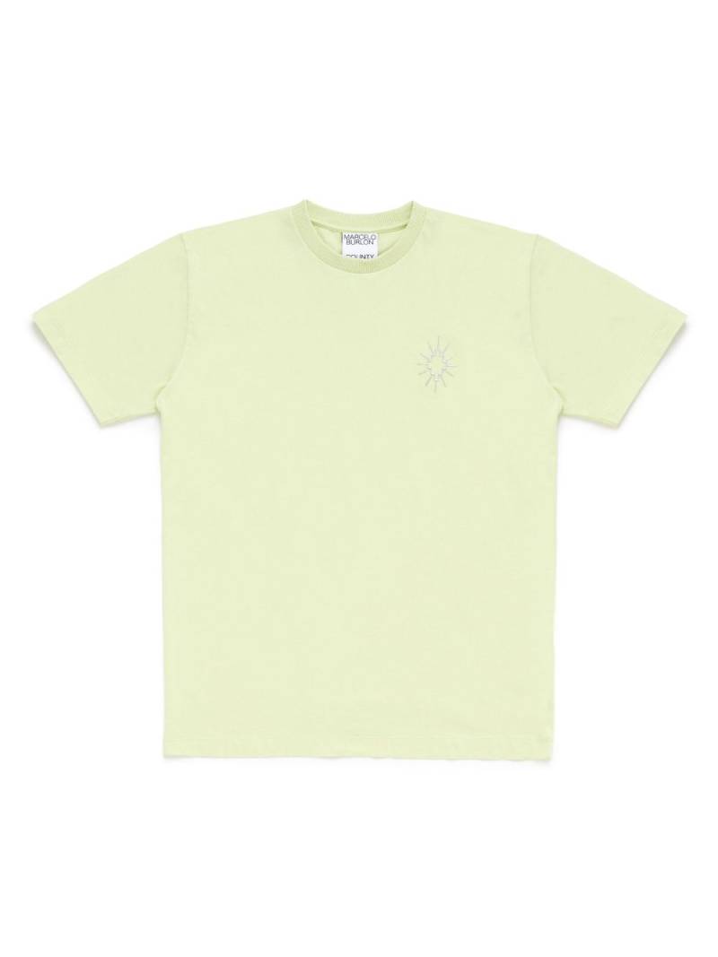 Marcelo Burlon County Of Milan Kids Eclipse logo-embroidered T-shirt - Yellow von Marcelo Burlon County Of Milan Kids