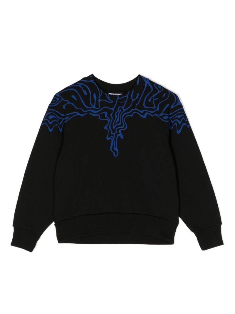 Marcelo Burlon County Of Milan Kids Fluid Wings cotton sweatshirt - Black von Marcelo Burlon County Of Milan Kids