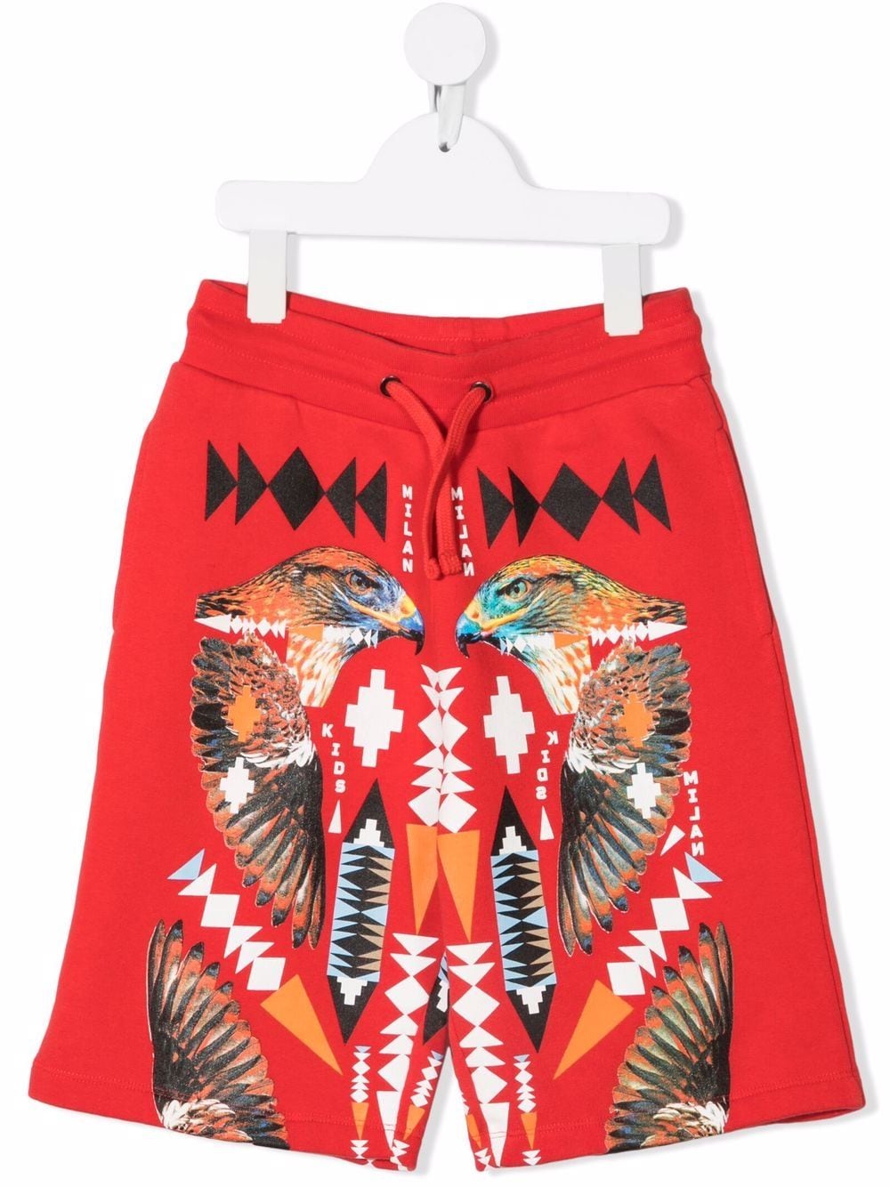 Marcelo Burlon County Of Milan Kids Hawk-print track shorts - Red von Marcelo Burlon County Of Milan Kids