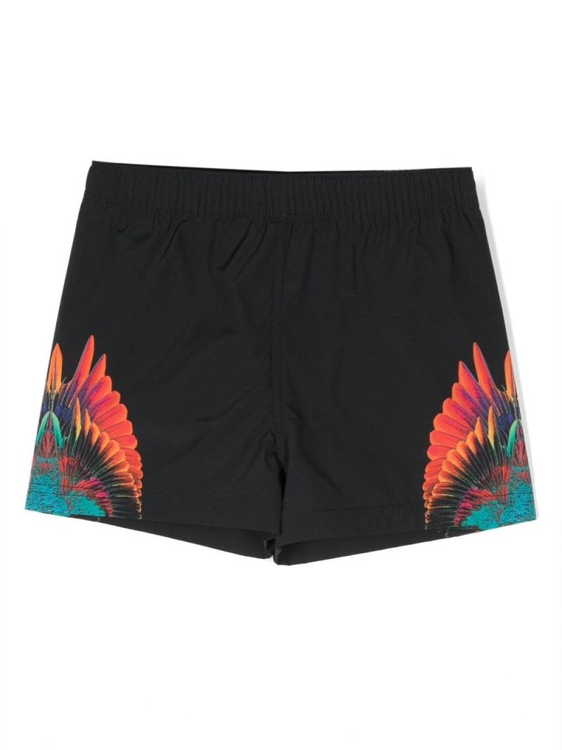 Marcelo Burlon County Of Milan Kids Sunset Wings-print swim shorts - Black von Marcelo Burlon County Of Milan Kids