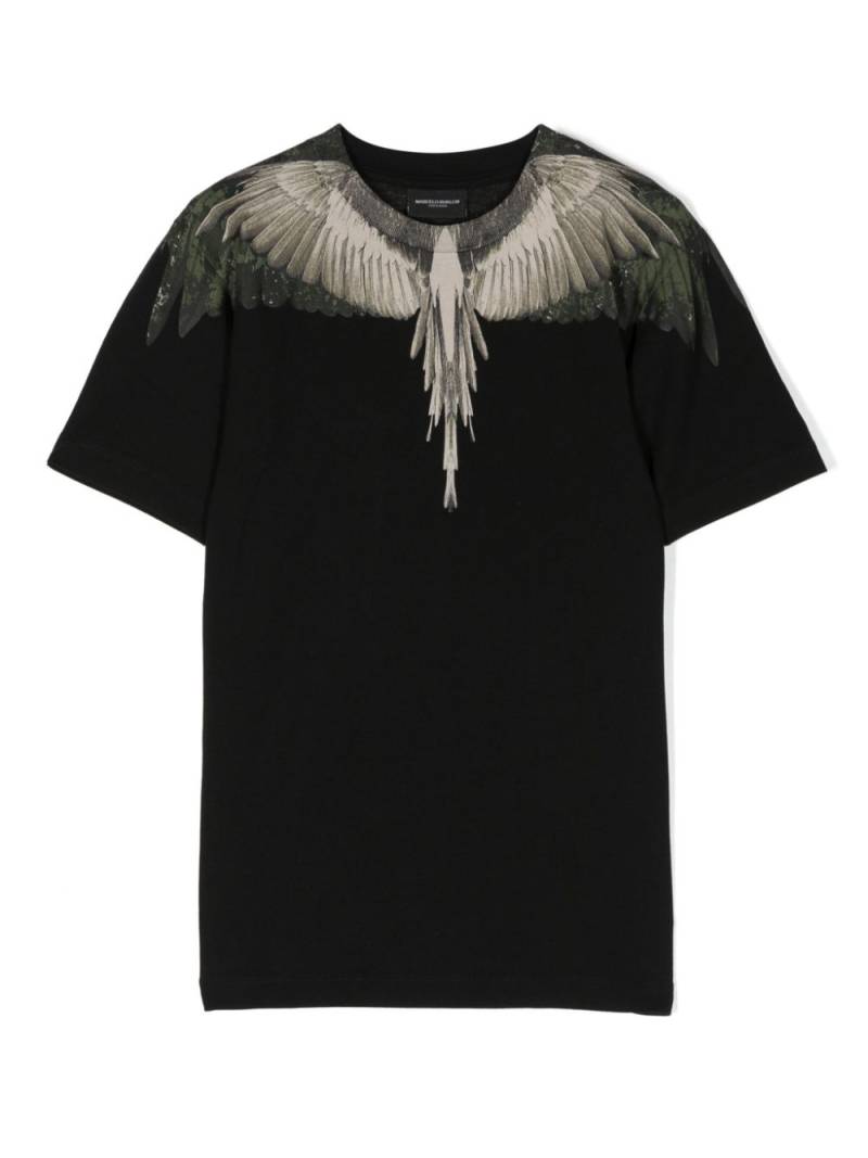 Marcelo Burlon County Of Milan Kids Wings-print cotton T-shirt - Black von Marcelo Burlon County Of Milan Kids