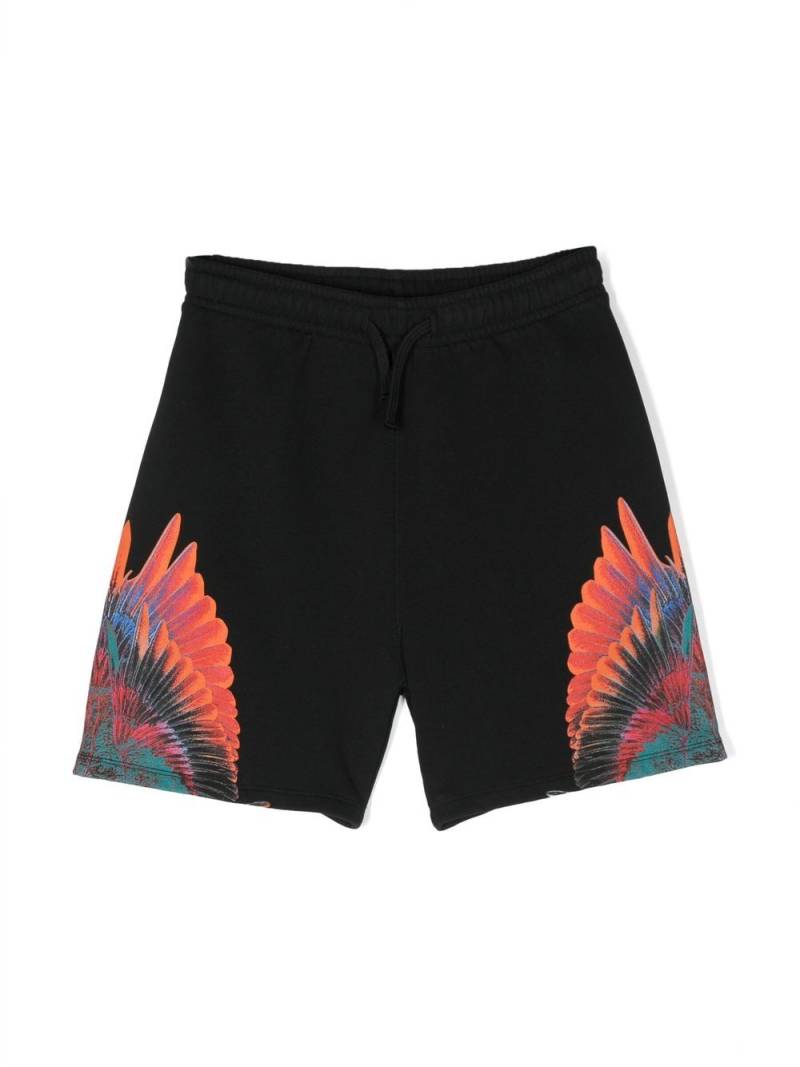 Marcelo Burlon County Of Milan Kids Wings-print track shorts - Black von Marcelo Burlon County Of Milan Kids