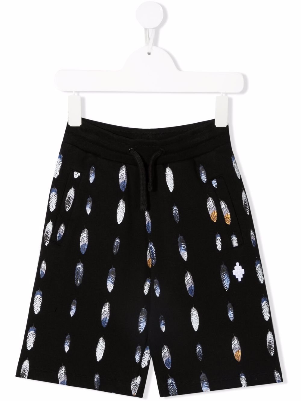 Marcelo Burlon County Of Milan Kids feather-print cotton-blend track shorts - Black von Marcelo Burlon County Of Milan Kids