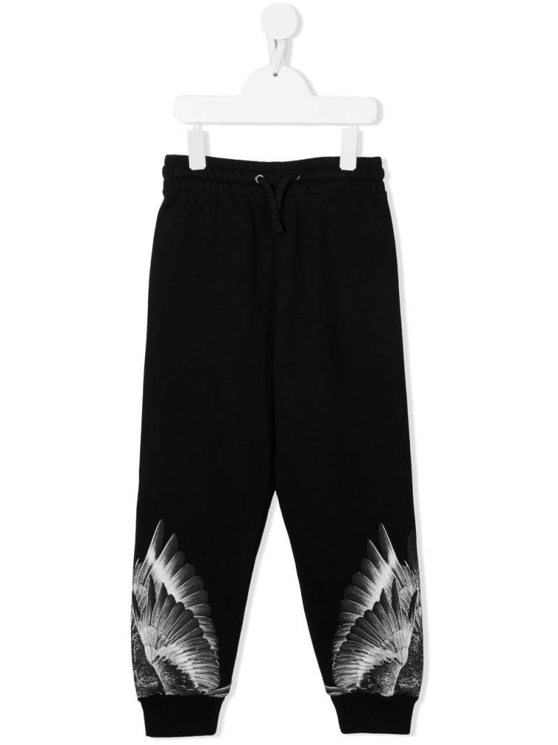 Marcelo Burlon County Of Milan Kids feather print cotton track pants - Black von Marcelo Burlon County Of Milan Kids