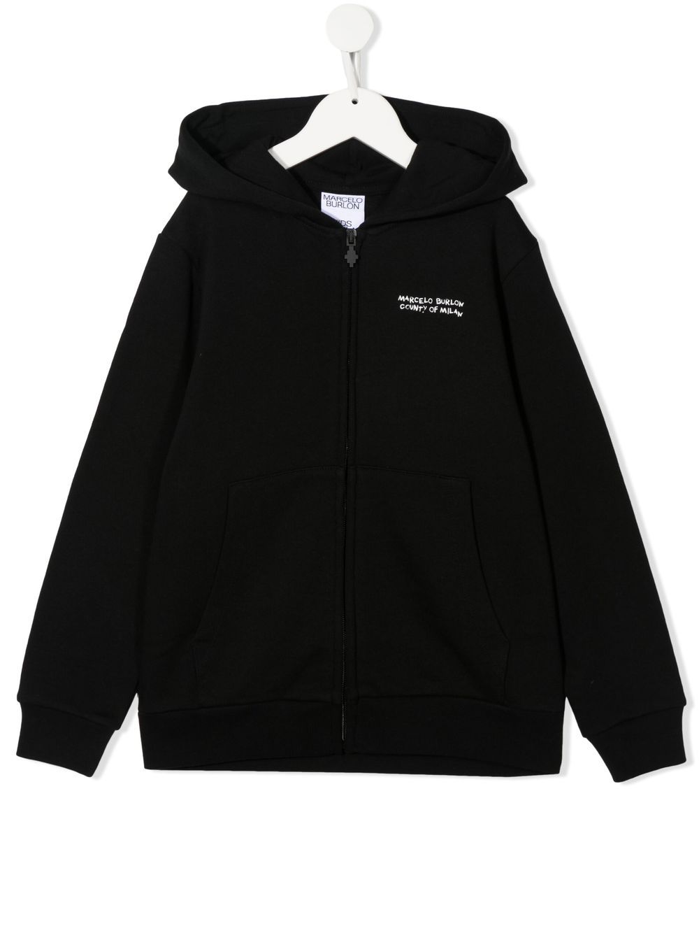 Marcelo Burlon County Of Milan Kids logo embroidered hoodie - Black von Marcelo Burlon County Of Milan Kids