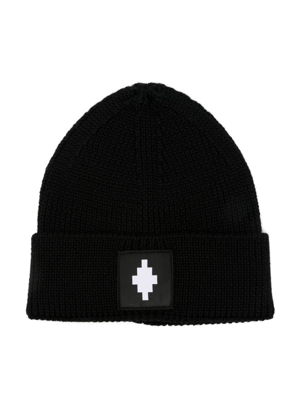 Marcelo Burlon County Of Milan Kids logo-patch beanie - Black von Marcelo Burlon County Of Milan Kids