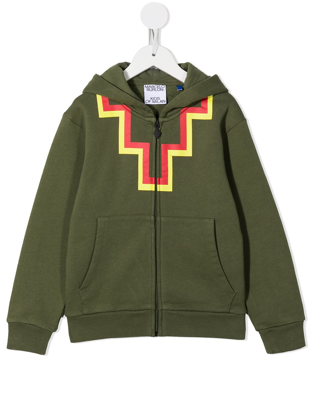 Marcelo Burlon County Of Milan Kids rural cross zipped hoodie - Green von Marcelo Burlon County Of Milan Kids