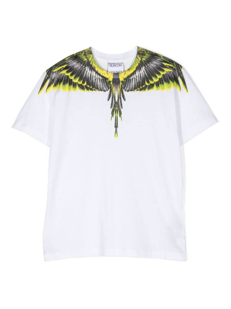 Marcelo Burlon County Of Milan Kids wings-print T-shirt - White von Marcelo Burlon County Of Milan Kids