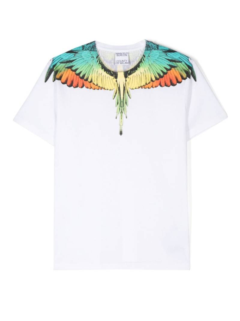 Marcelo Burlon County Of Milan Kids wings-print cotton T-shirt - White von Marcelo Burlon County Of Milan Kids