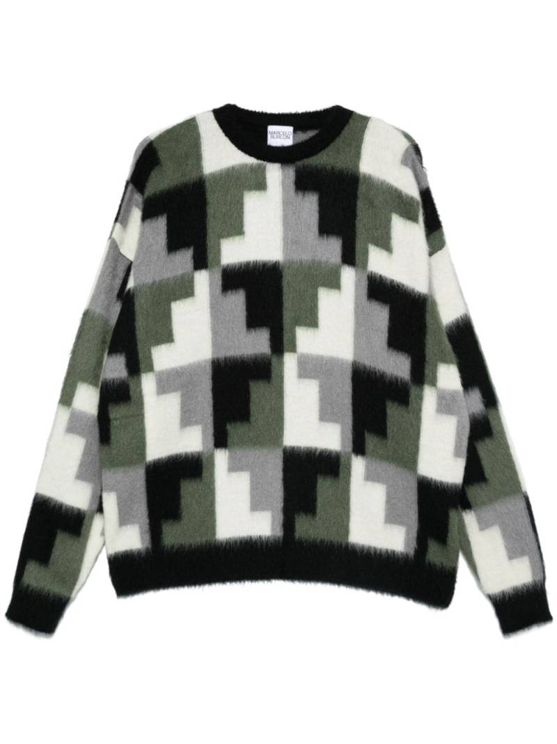 Marcelo Burlon County of Milan Aop Damier sweater - Green von Marcelo Burlon County of Milan