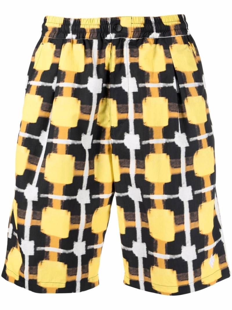 Marcelo Burlon County of Milan straight-leg checked track shorts - Yellow von Marcelo Burlon County of Milan