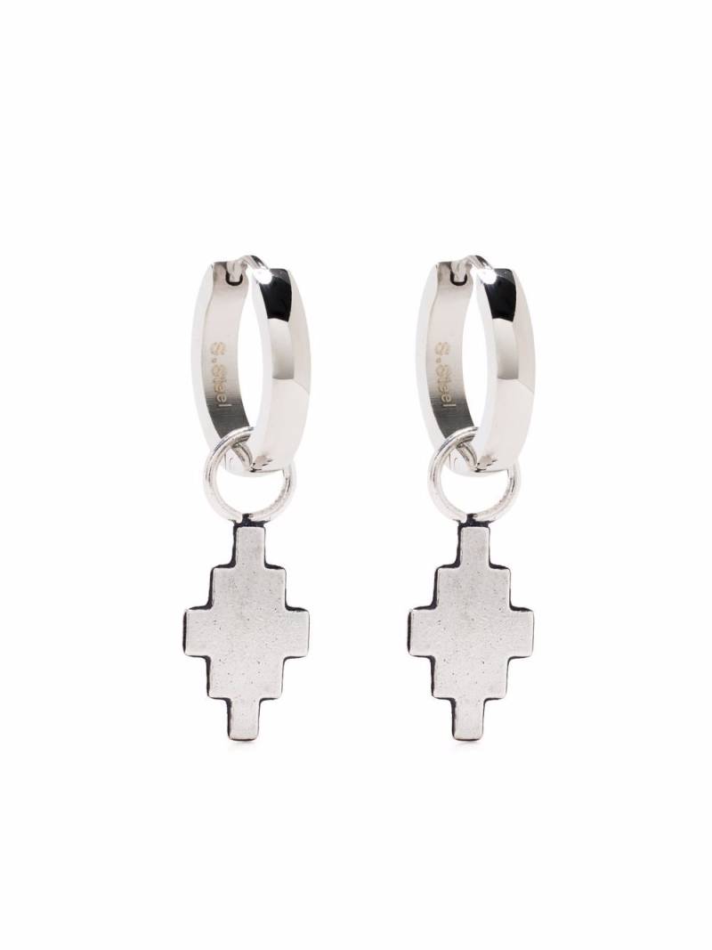 Marcelo Burlon County of Milan cross pendant huggie hoop earrings - Silver von Marcelo Burlon County of Milan