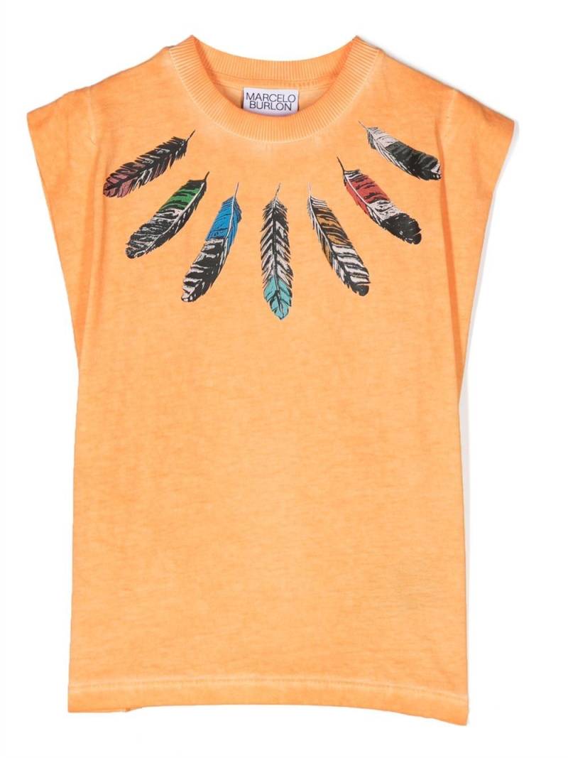 Marcelo Burlon County of Milan Collar Feathers Over top - Orange von Marcelo Burlon County of Milan