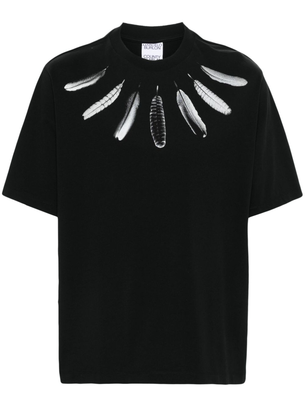 Marcelo Burlon County of Milan Collar Feathers cotton T-shirt - Black von Marcelo Burlon County of Milan