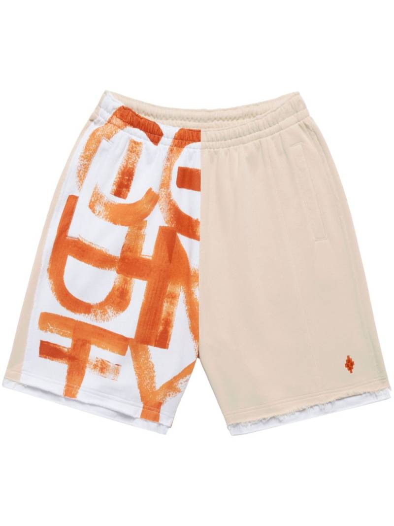 Marcelo Burlon County of Milan County Brush cotton track shorts - Neutrals von Marcelo Burlon County of Milan