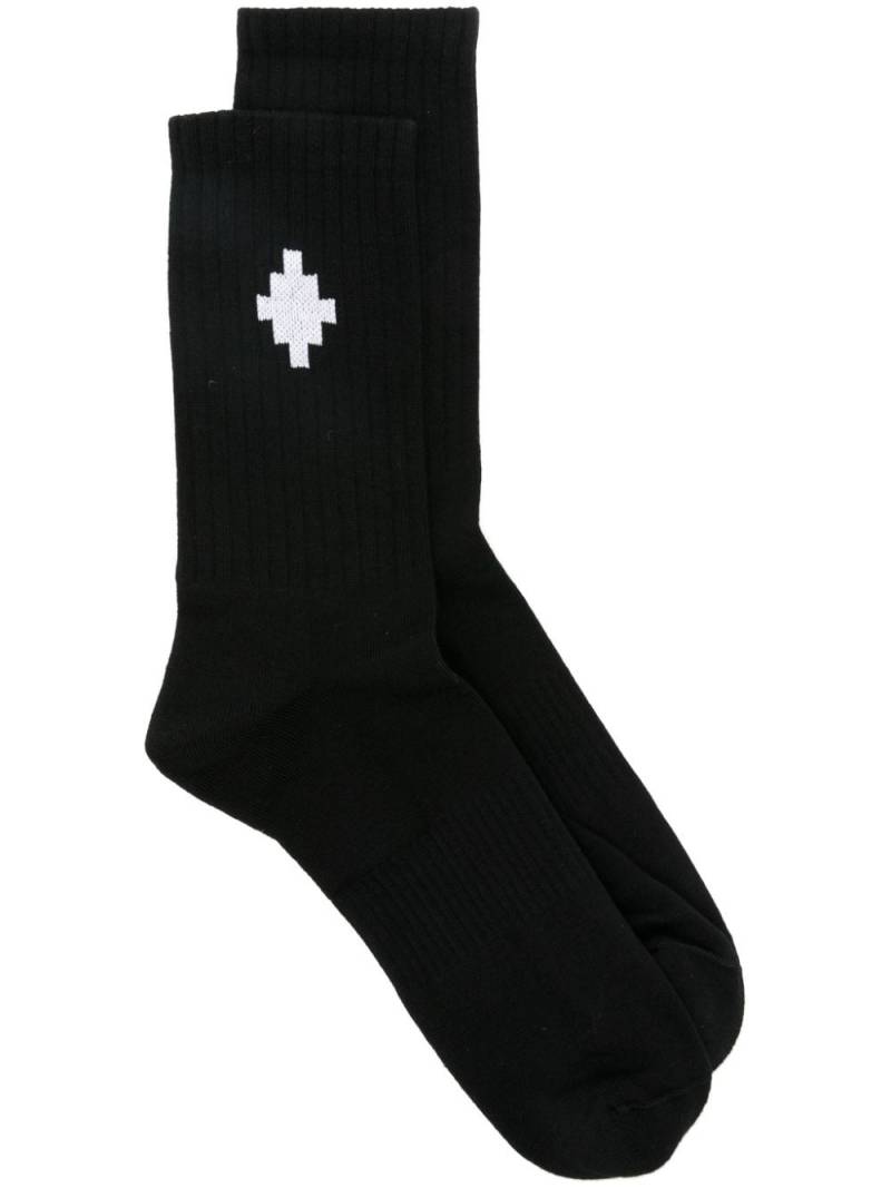 Marcelo Burlon County of Milan Cross-intarsia ribbed socks - Black von Marcelo Burlon County of Milan