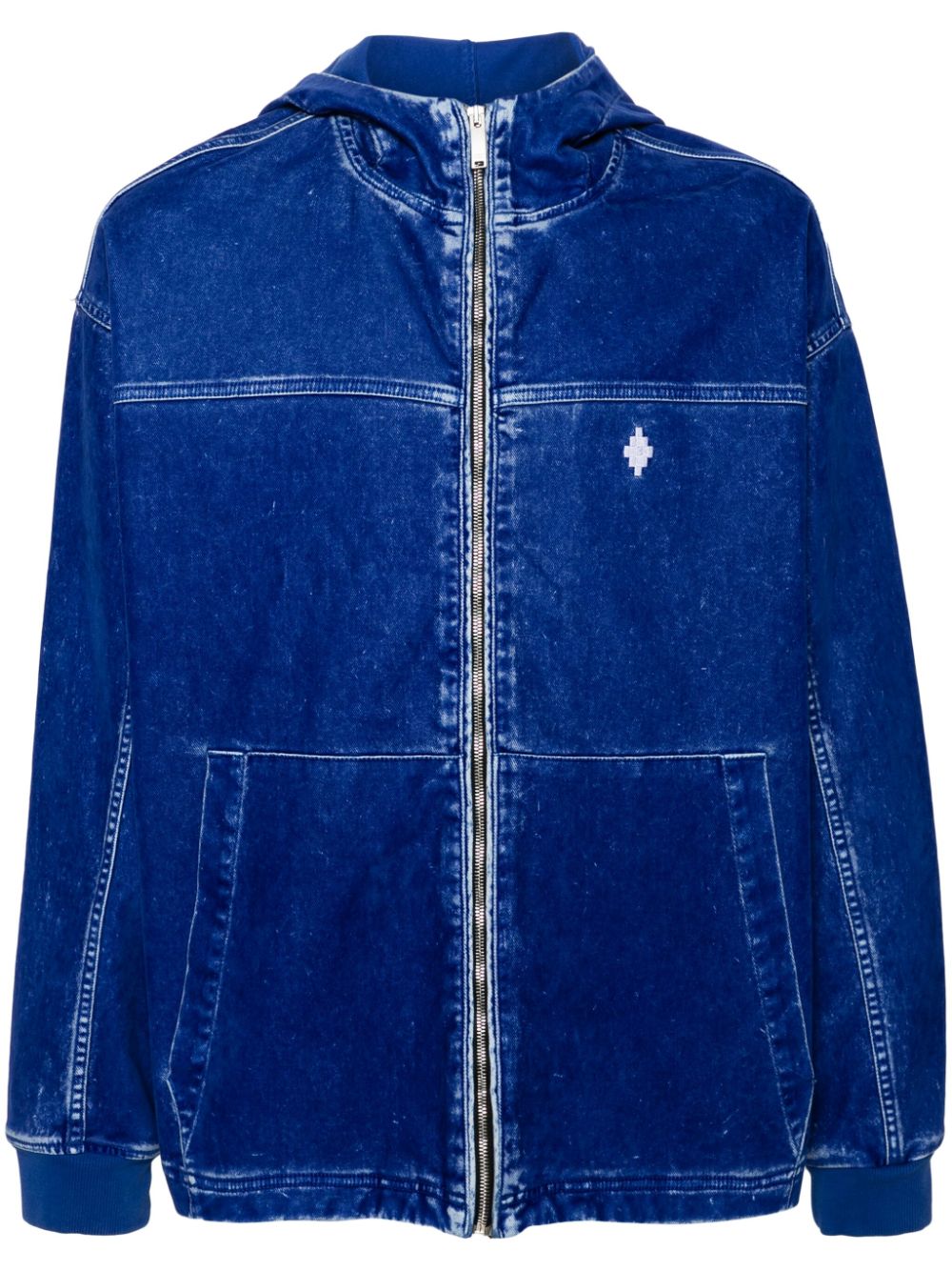 Marcelo Burlon County of Milan Cross velour jacket - Blue von Marcelo Burlon County of Milan