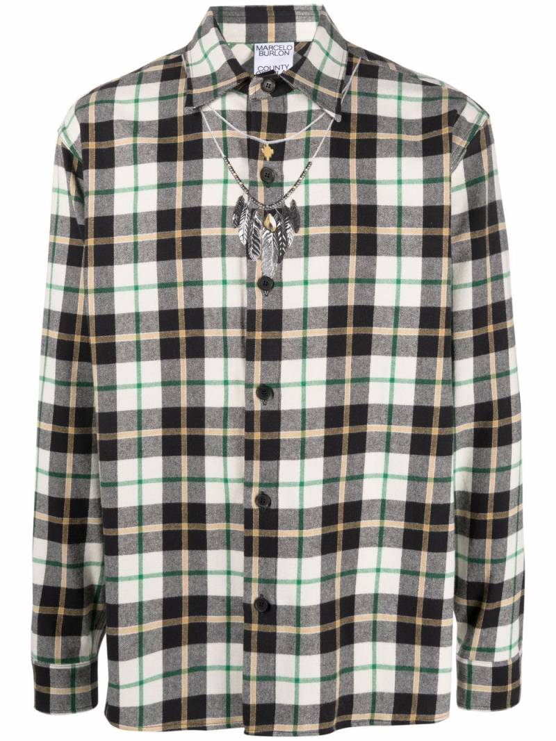 Marcelo Burlon County of Milan Feather checked shirt - Neutrals von Marcelo Burlon County of Milan