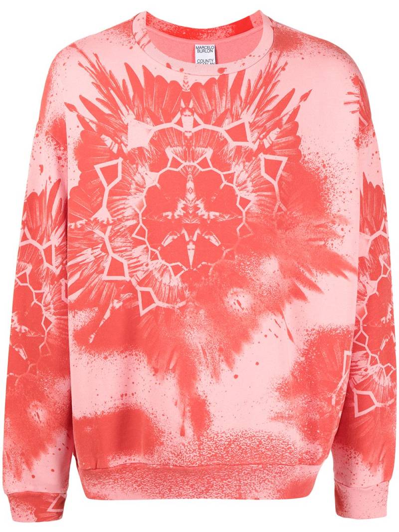 Marcelo Burlon County of Milan Kaleidoscope Wings print cotton sweatshirt - Pink von Marcelo Burlon County of Milan