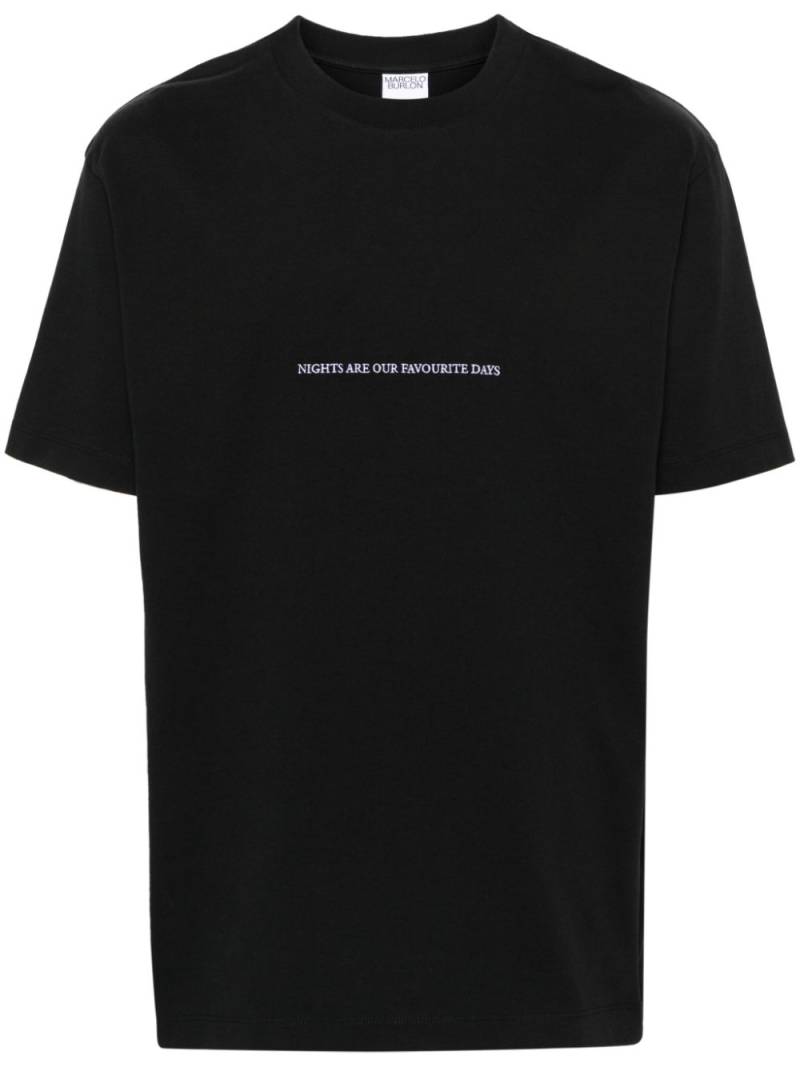 Marcelo Burlon County of Milan Party Quote-print cotton T-shirt - Black von Marcelo Burlon County of Milan