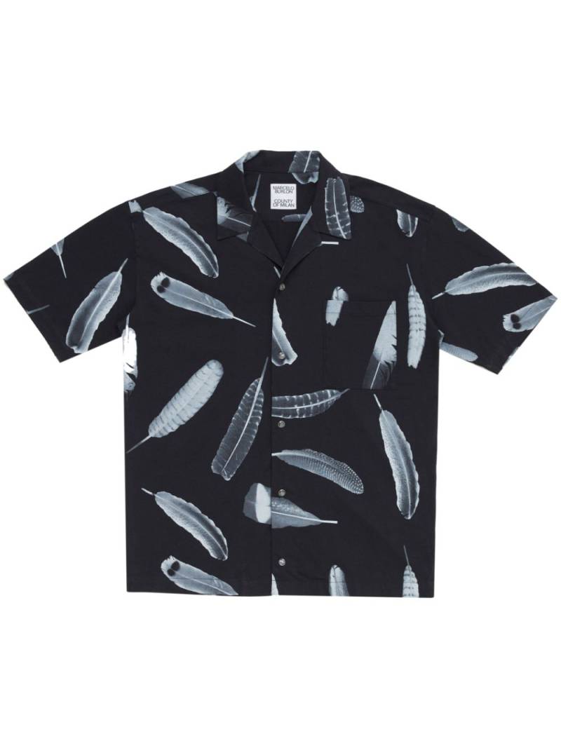 Marcelo Burlon County of Milan Wind Feathers-print cotton shirt - Black von Marcelo Burlon County of Milan