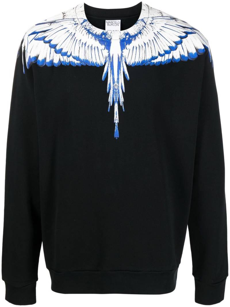 Marcelo Burlon County of Milan Wings cotton sweatshirt - Black von Marcelo Burlon County of Milan