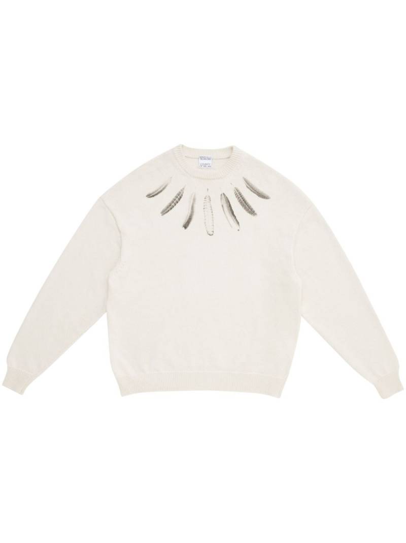 Marcelo Burlon County of Milan feather-print crew-neck jumper - White von Marcelo Burlon County of Milan