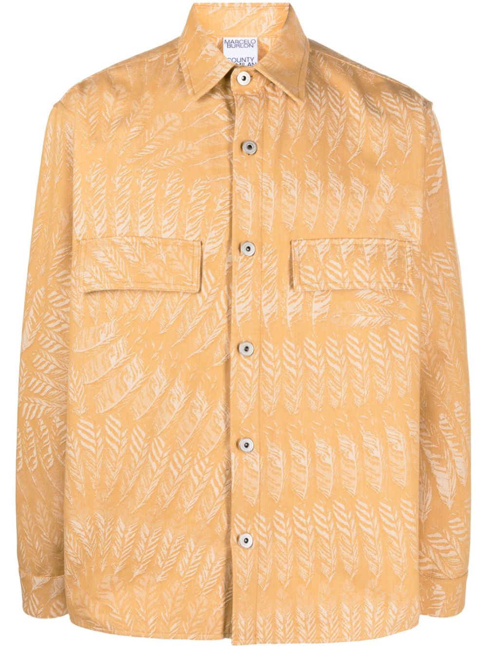 Marcelo Burlon County of Milan feather-print long-sleeve shirt - Neutrals von Marcelo Burlon County of Milan