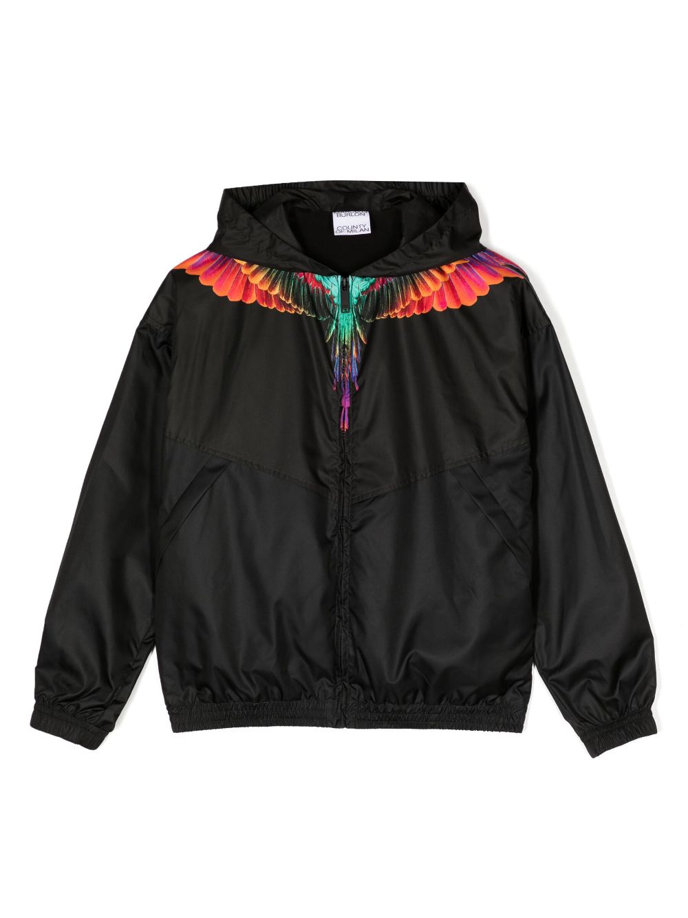 Marcelo Burlon County of Milan feather-print zipped cotton jacket - Black von Marcelo Burlon County of Milan