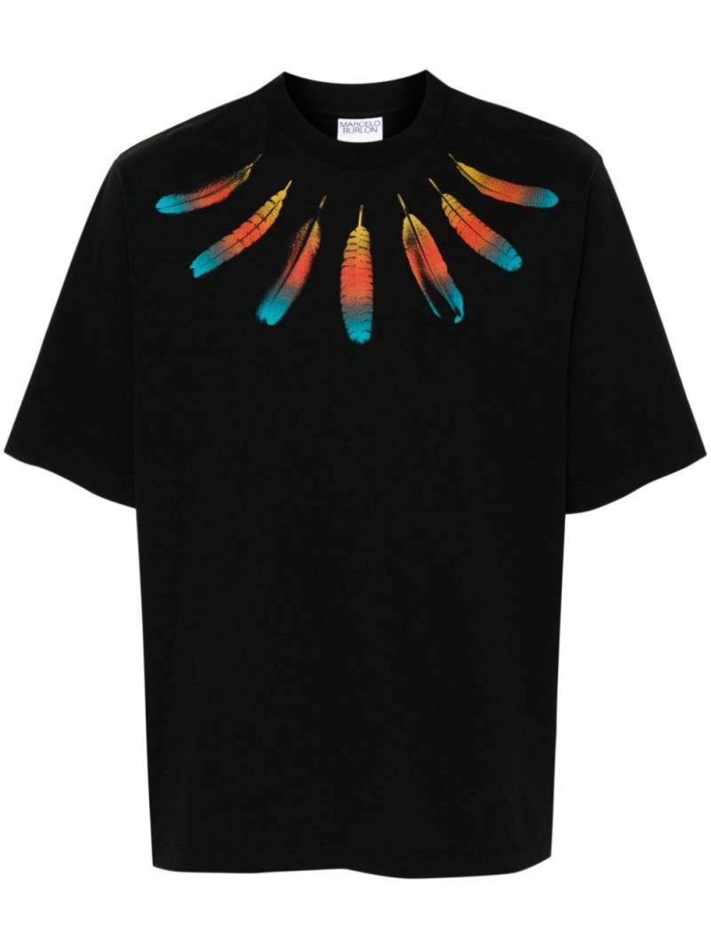 Marcelo Burlon County of Milan feathers collar-print cotton T-shirt - Black von Marcelo Burlon County of Milan