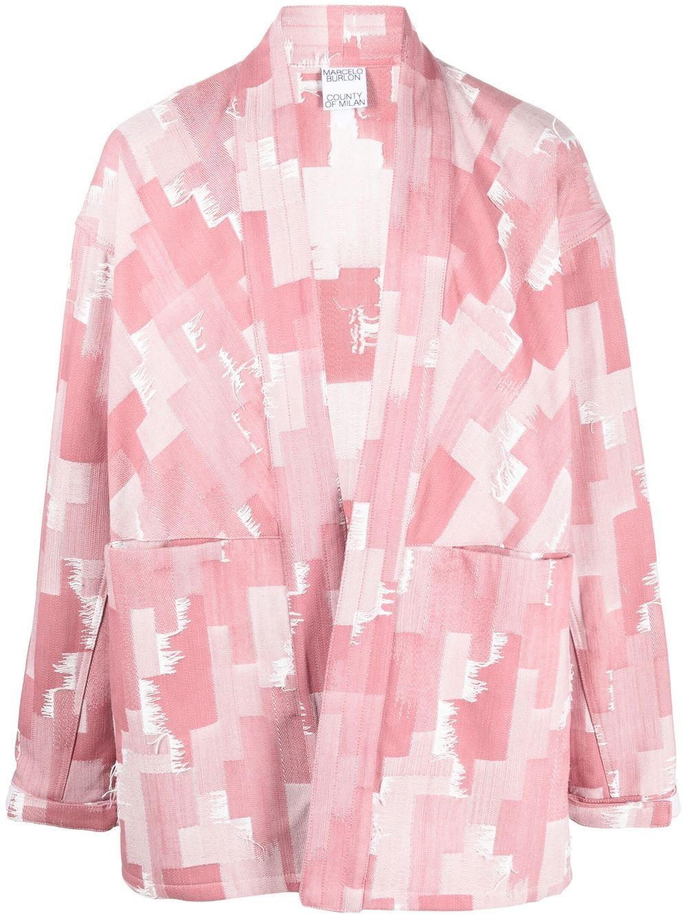 Marcelo Burlon County of Milan kimono-inspired denim jacket - Pink von Marcelo Burlon County of Milan