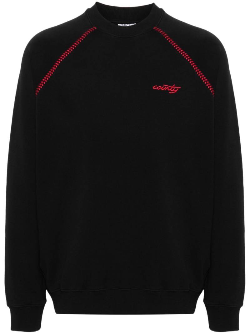 Marcelo Burlon County of Milan logo-embroidered cotton sweatshirt - Black von Marcelo Burlon County of Milan