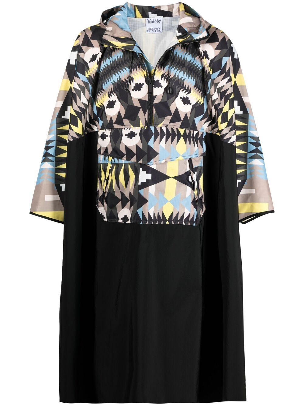 Marcelo Burlon County of Milan motif-print hooded coat - Black von Marcelo Burlon County of Milan