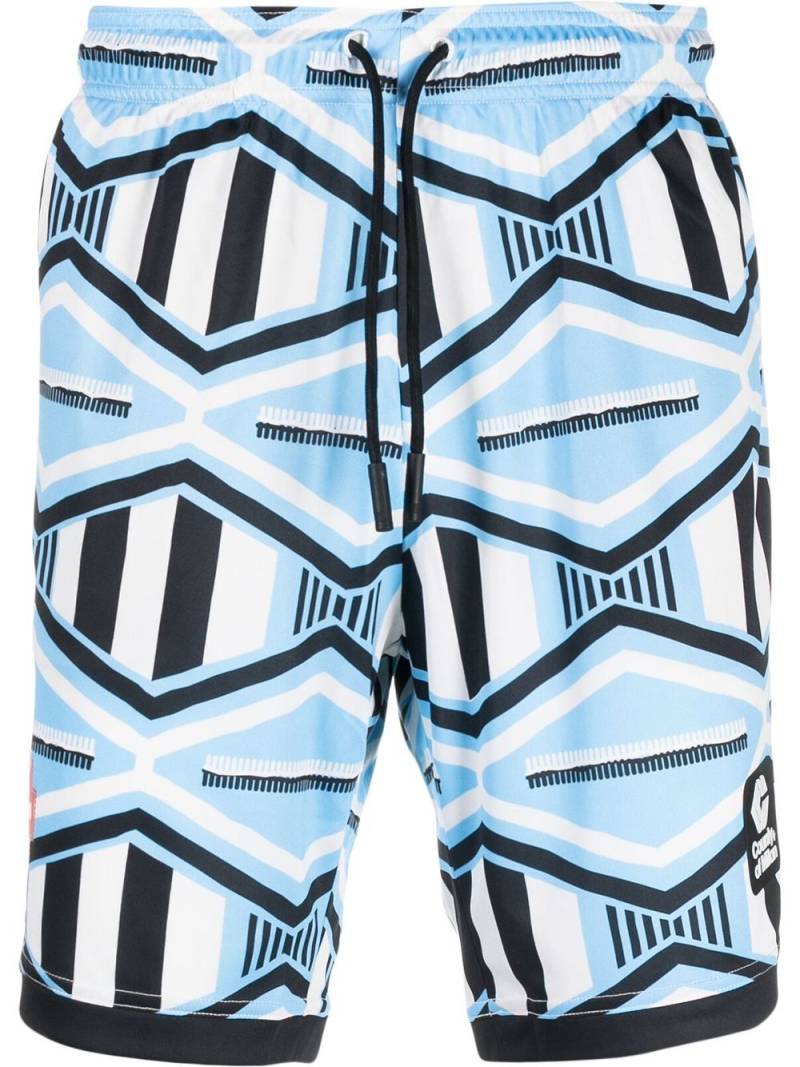 Marcelo Burlon County of Milan patterned drawstring track shorts - Blue von Marcelo Burlon County of Milan