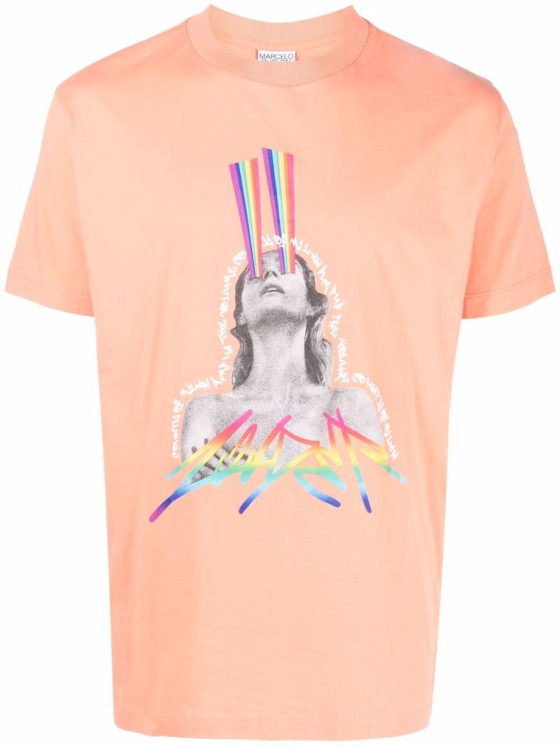 Marcelo Burlon County of Milan rainbow graphic-print T-shirt - Orange von Marcelo Burlon County of Milan