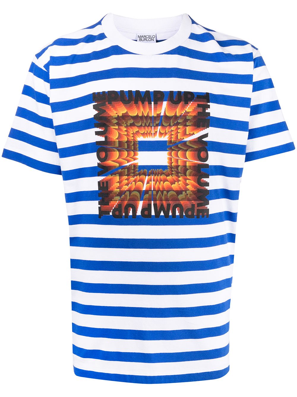 Marcelo Burlon County of Milan striped slogan-print T-shirt - Blue von Marcelo Burlon County of Milan