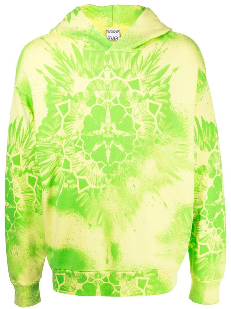 Marcelo Burlon County of Milan tie-dye cotton hoodie - Yellow von Marcelo Burlon County of Milan