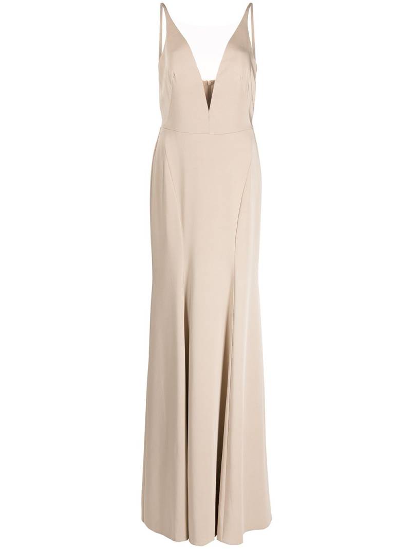 Marchesa Notte Bridesmaids Crema plunge-neck gown - Neutrals von Marchesa Notte Bridesmaids