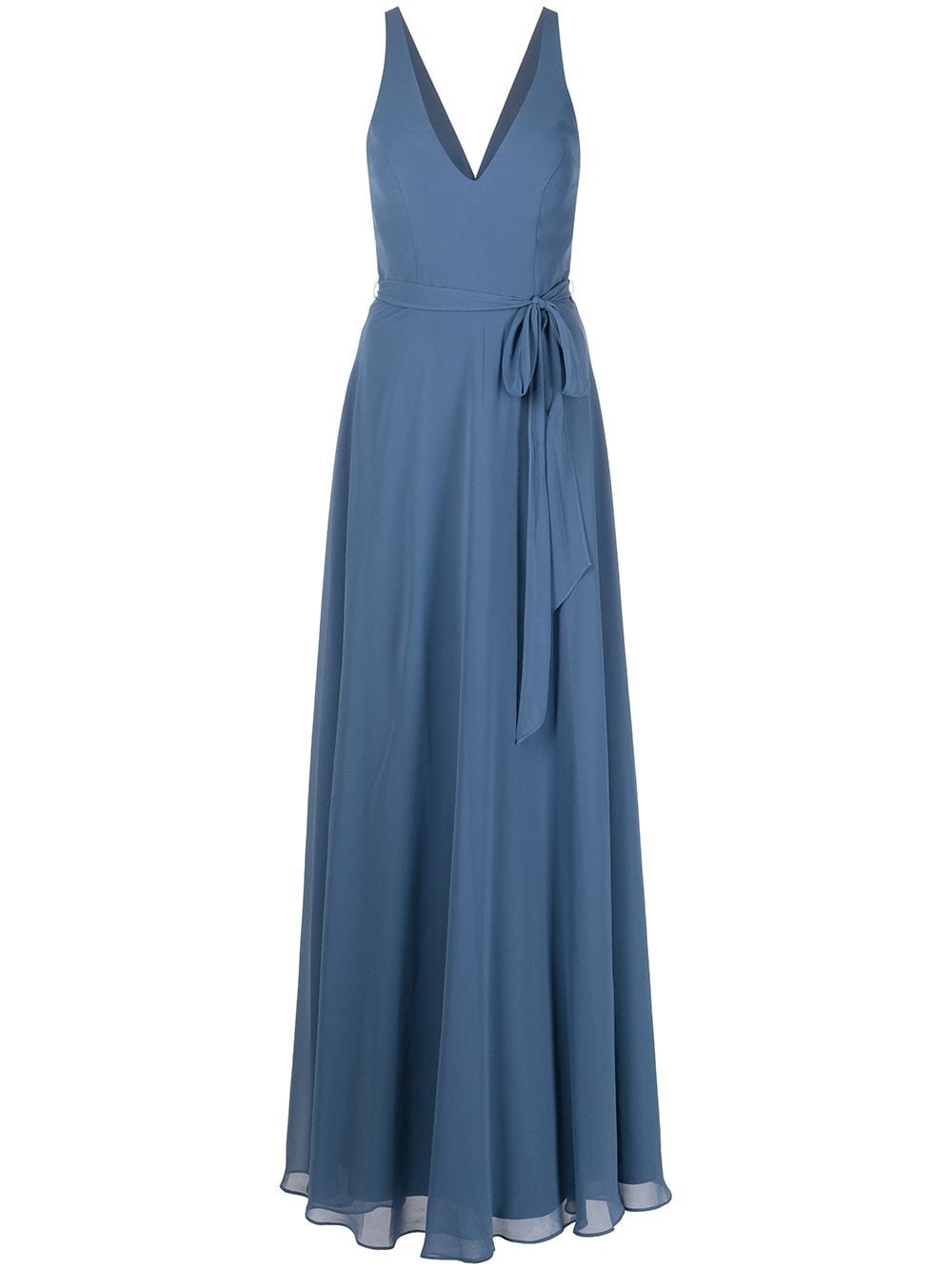 Marchesa Notte Bridesmaids V-neck tie-waist gown - Blue von Marchesa Notte Bridesmaids