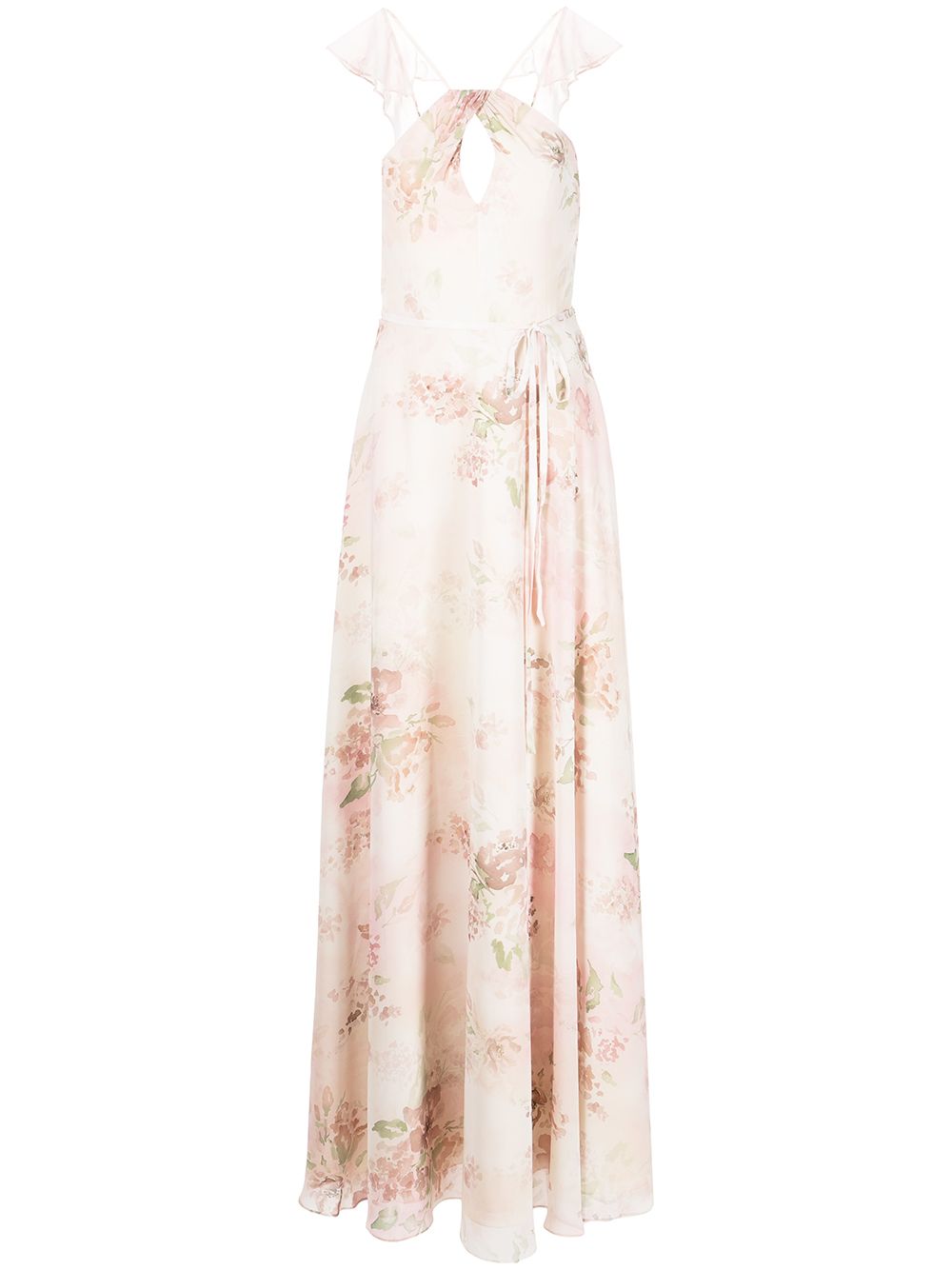 Marchesa Notte Bridesmaids floral ruffle halter-neck gown - Pink von Marchesa Notte Bridesmaids